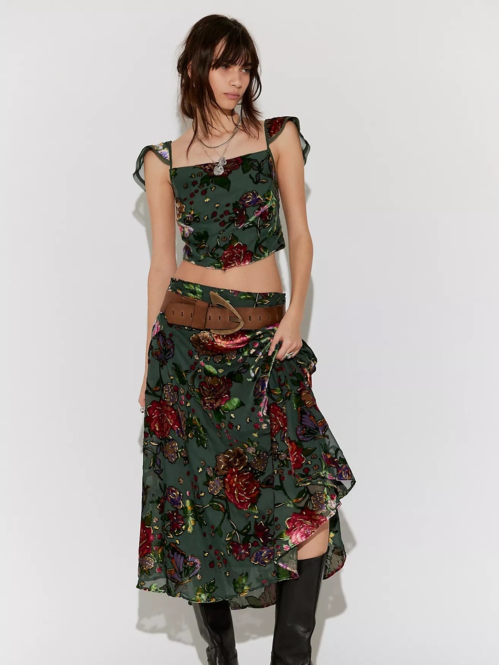 Free people Electra Heart Midi Skirt Set
